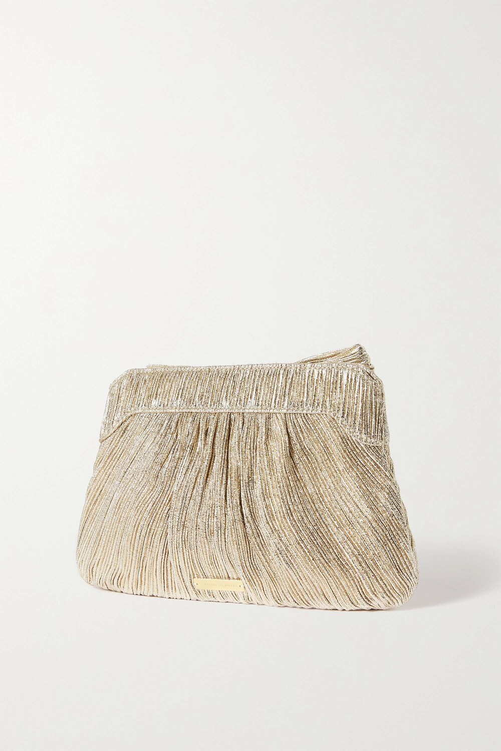 

LOEFFLER RANDALL клатч Rayne из плиссе и ламе с бантом, металлик