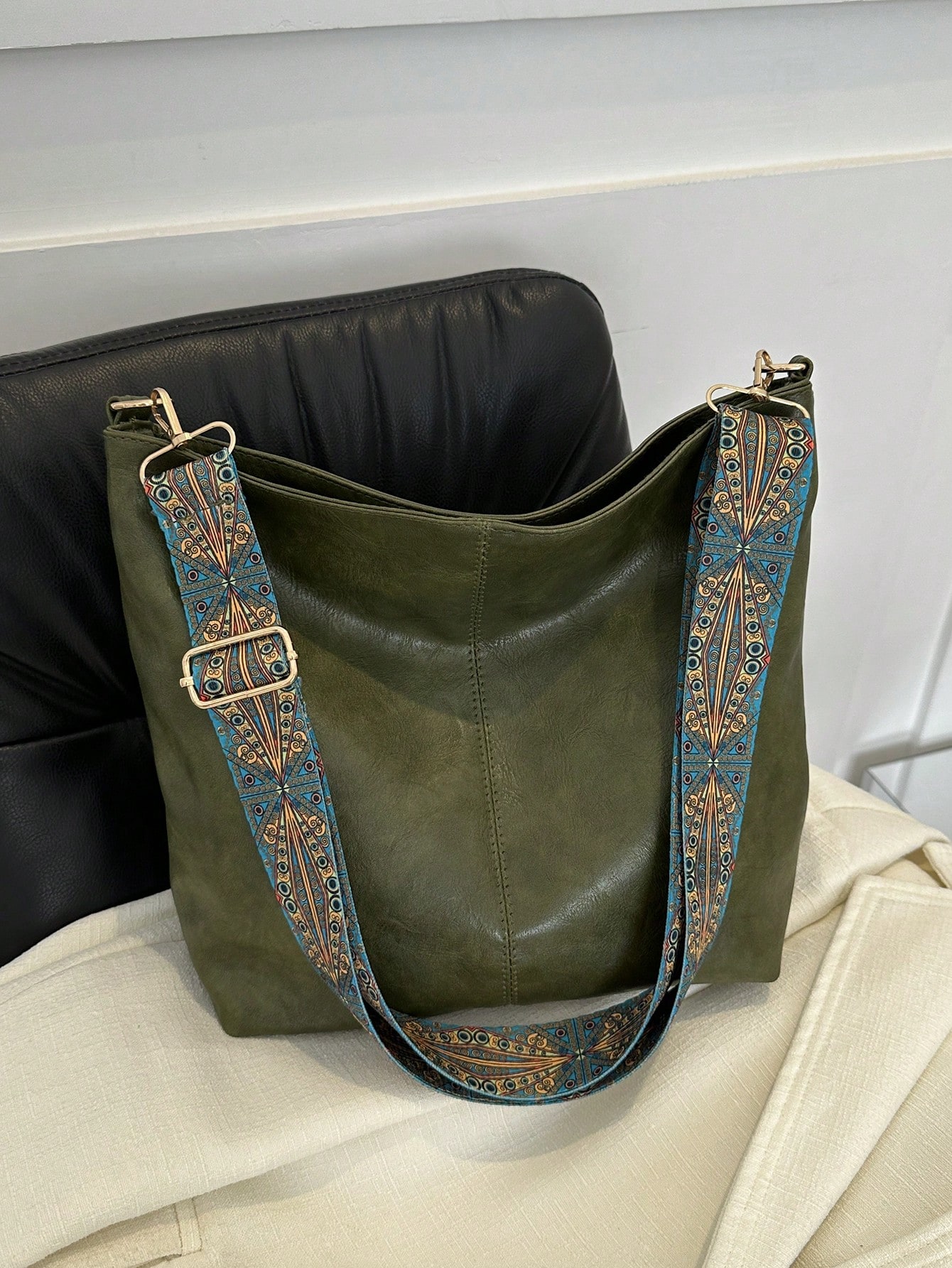 цена Новая осенне-зимняя сумка-ведро большой емкости, зеленый