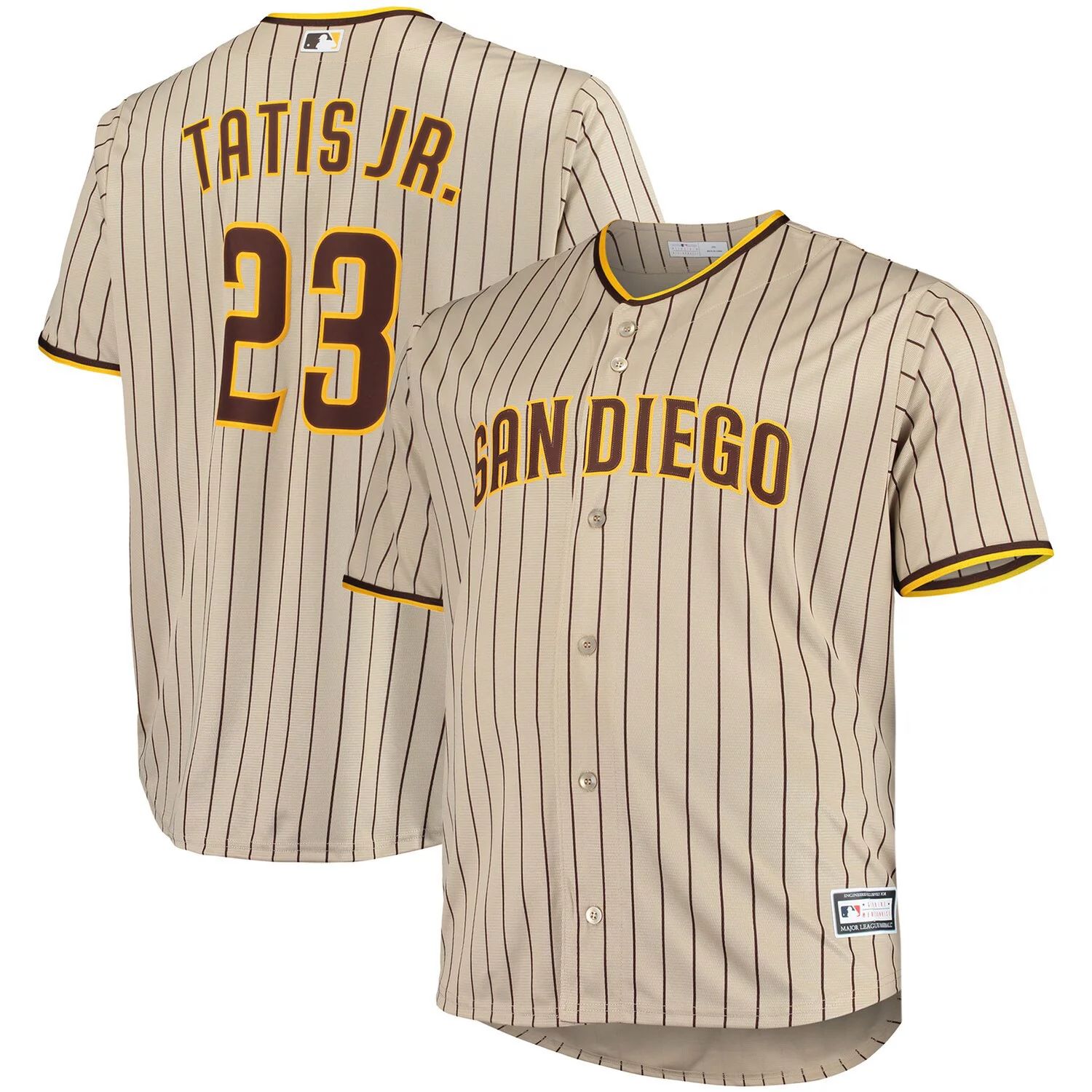 Мужская футболка Fernando Tatis Jr. Sand San Diego Padres Big & Tall Replica Player