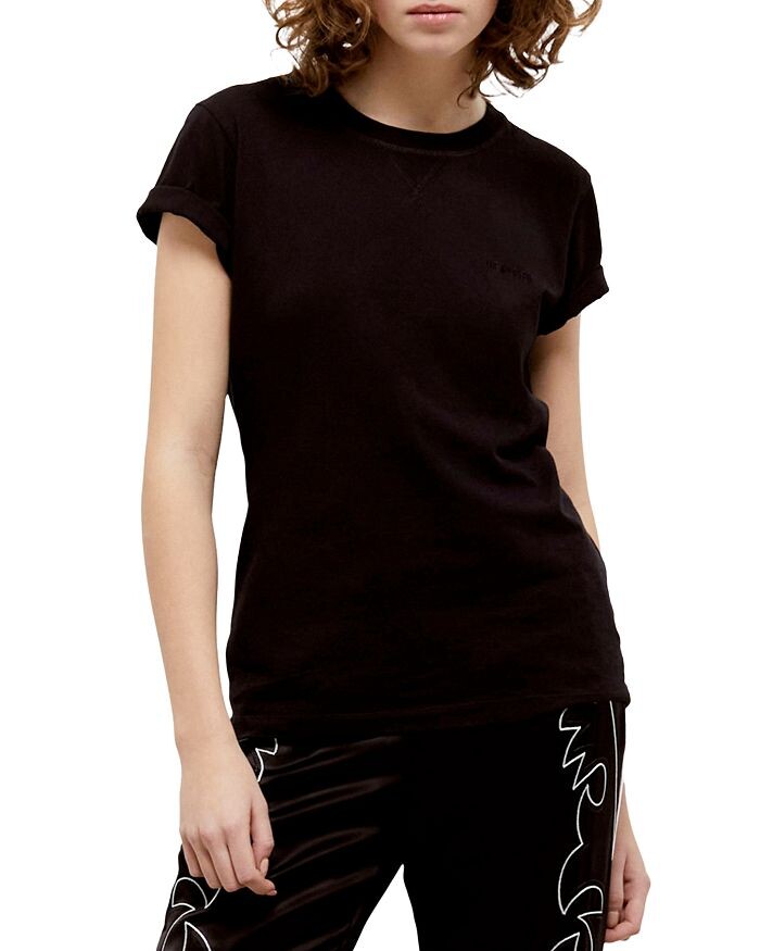 

Хлопковая футболка с вышитым логотипом The Kooples, Черный