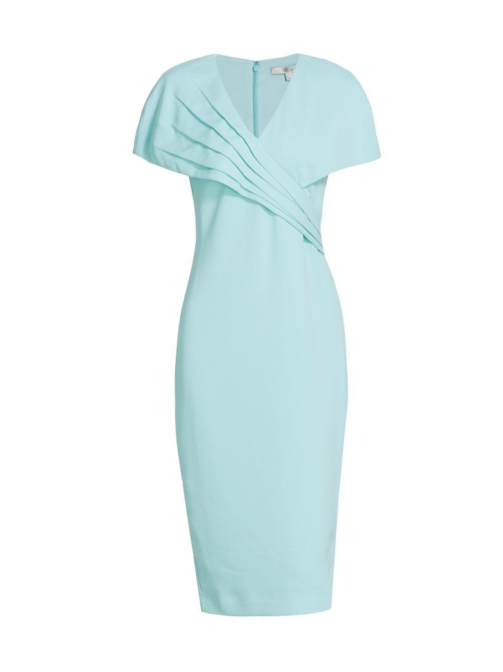 

Плиссированное платье из эластичного крепа с запахом Badgley Mischka
