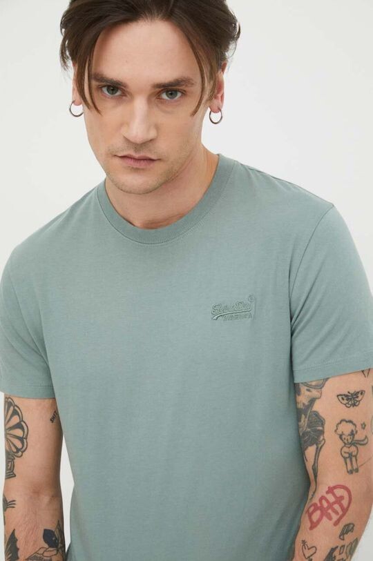 

Хлопковая футболка Superdry, зеленый