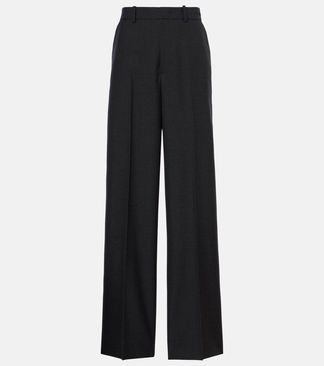 

Шерстяные брюки широкого кроя Gucci, цвет dark grey