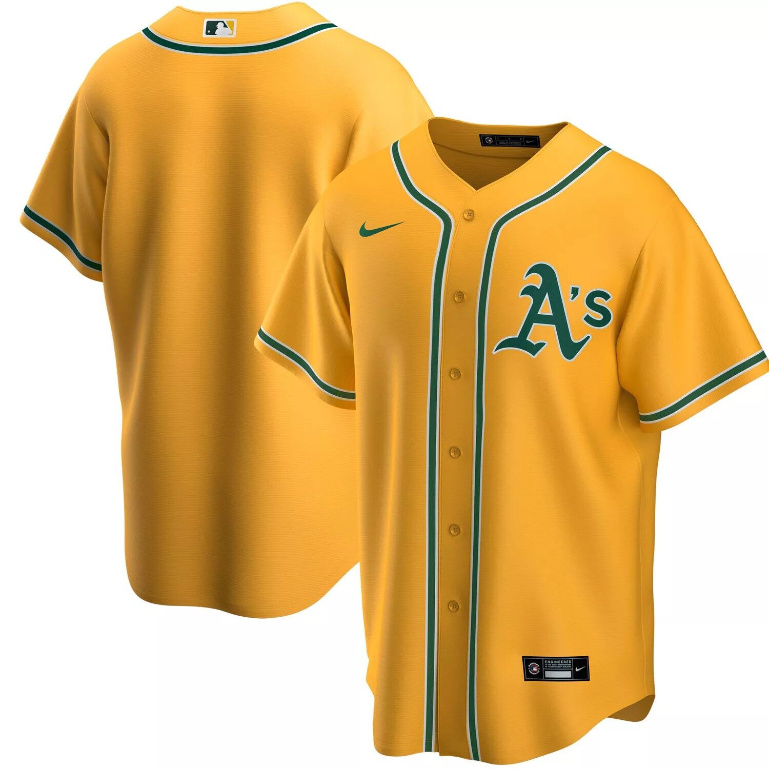 

Мужская футболка Nike Gold Oakland Athletics Alternate Replica Team