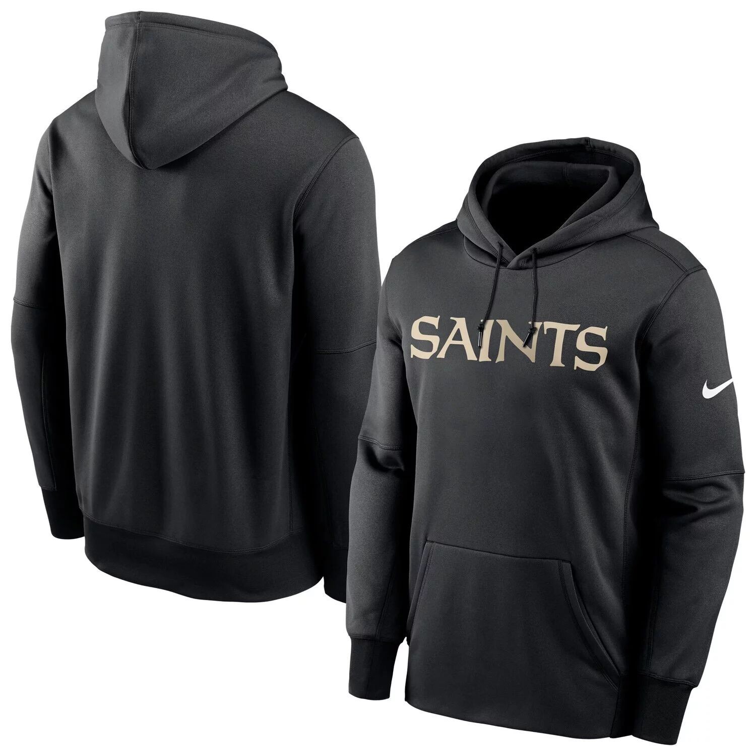 

Мужской черный пуловер с капюшоном New Orleans Saints Fan Gear с надписью Performance Nike