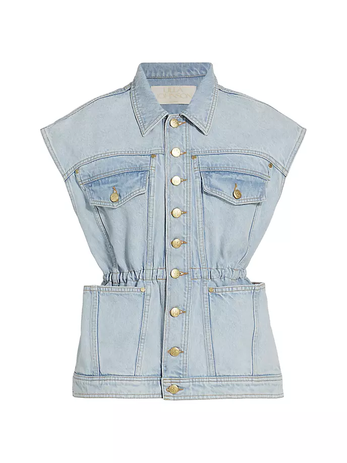 

Джинсовый жилет Одетт Ulla Johnson, цвет glacier wash