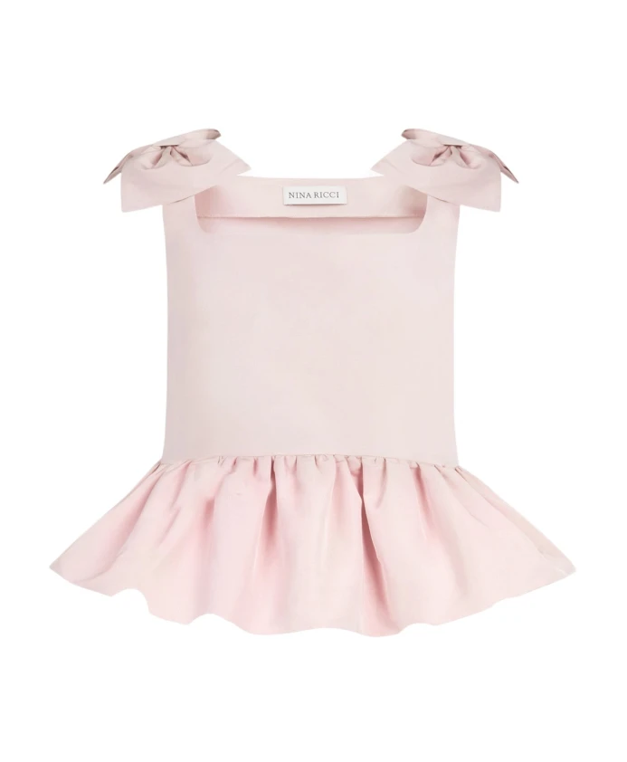 

Розовый топ с баской – стильная мода Nina Ricci, розовый
