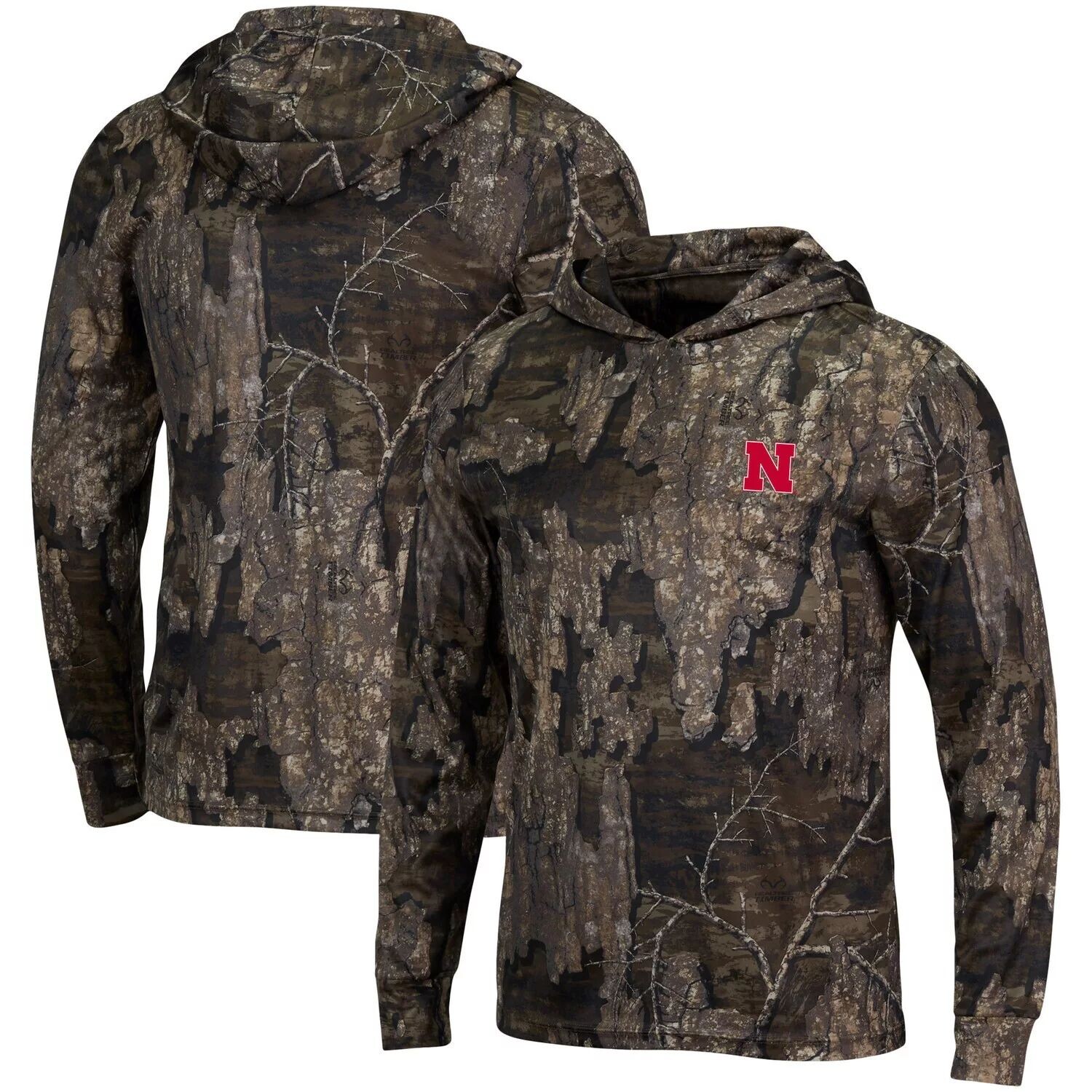 

Мужская футболка с капюшоном Realtree Camo Nebraska Huskers с длинными рукавами Colosseum