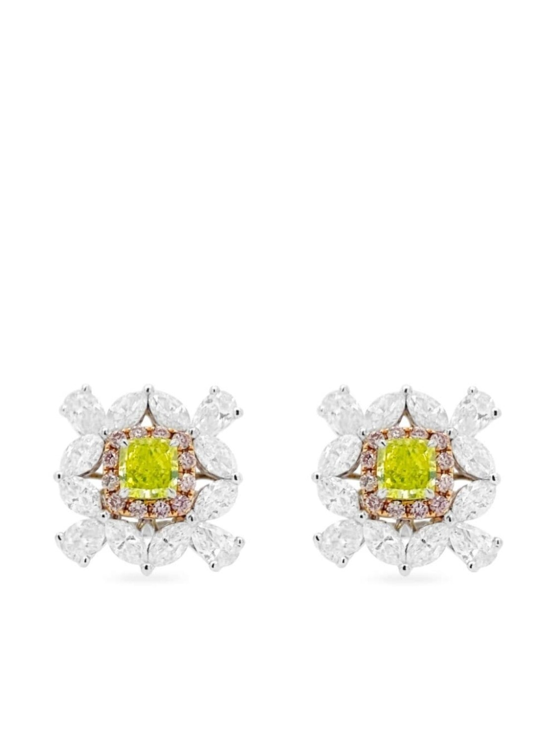 

Серьги с бриллиантами из 18-каратного белого золота HYT Jewelry, зеленый
