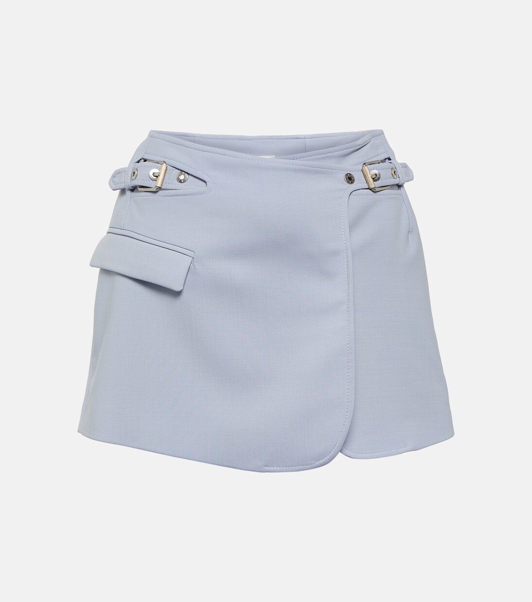 

Мини-юбка interlock с завышенной талией и запахом Dion Lee, синий