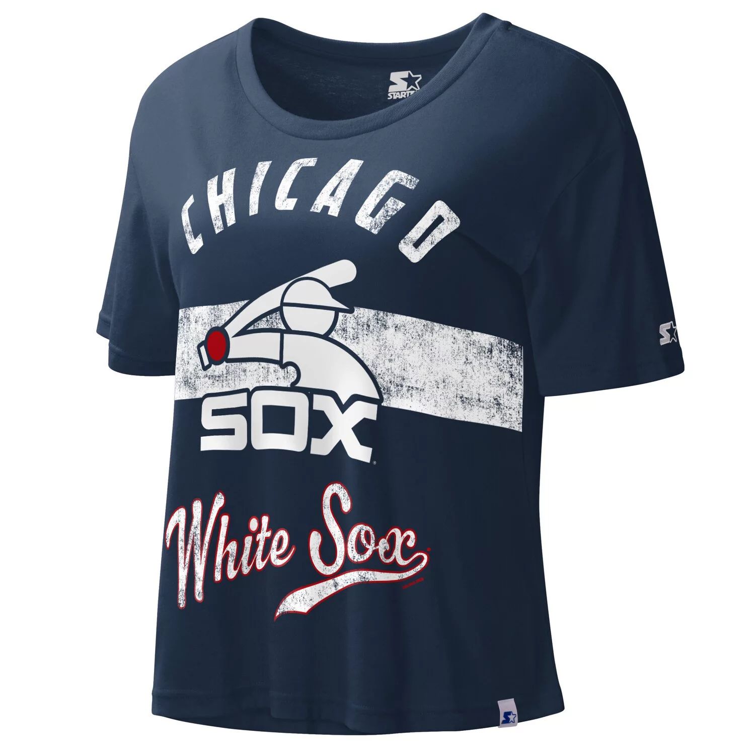 цена Женский укороченный топ темно-синего цвета Chicago White Sox Cooperstown Collection Record Setter Starter