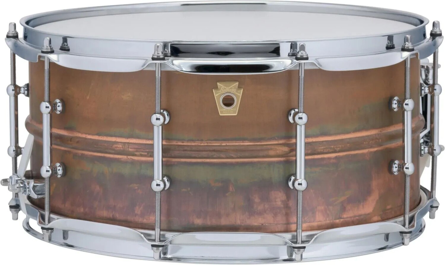 

Новый медный фонический малый барабан Ludwig — 6,5 x 14 дюймов, необработанная патина