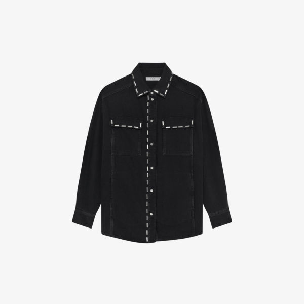 цена Джинсовая рубашка Danil с контрастной отстрочкой Iro, цвет bla01