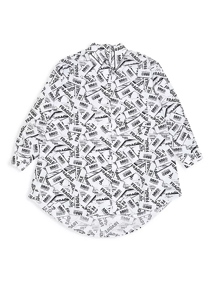 

Верхняя рубашка с логотипом Little Kid's & Kid's Mm6 Maison Margiela, белый