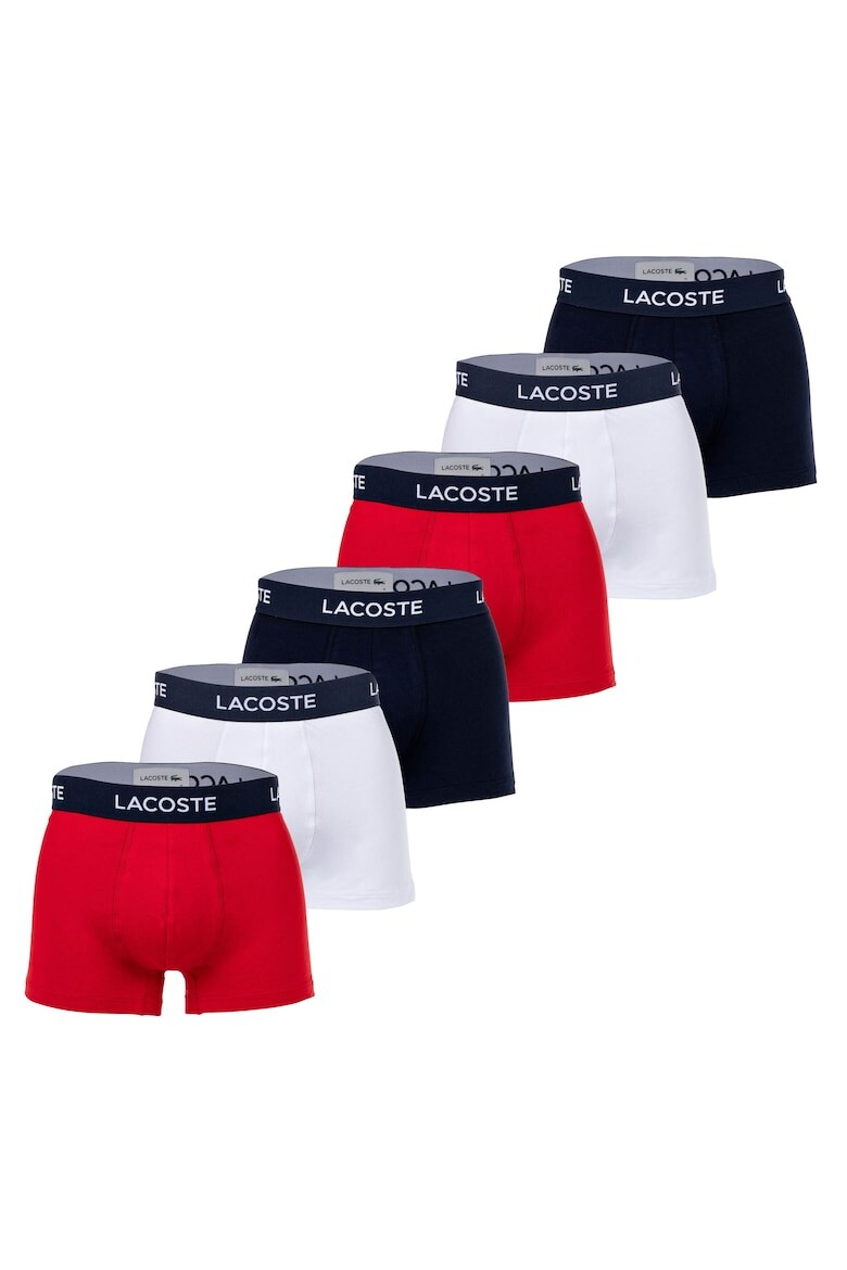

Боксеры с логотипом на поясе - 6 пар Lacoste, красный