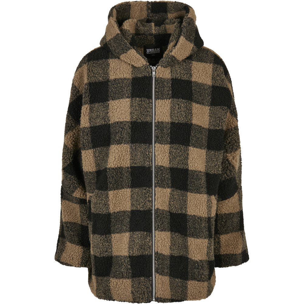 Куртка Urban Classics Hooded Oversized Check Sherpa Big, бежевый