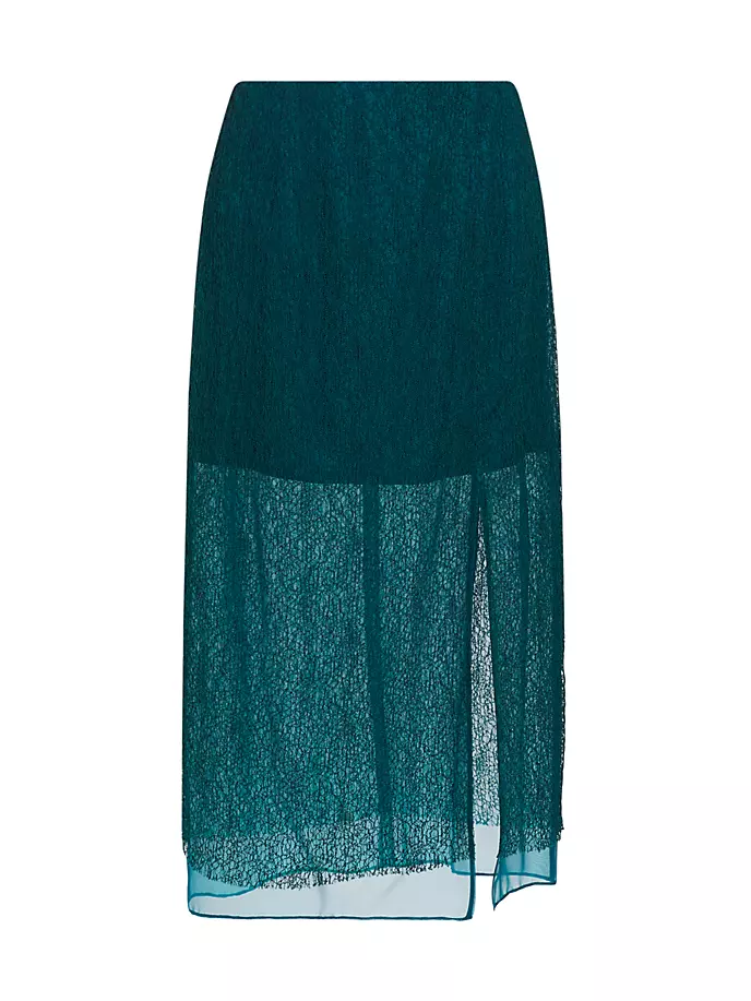Многослойная юбка миди из хлопкового кружева с геометрическим рисунком Jason Wu Collection, цвет ocean seagreen пряжа infinity fusion 7124 7024 seagreen