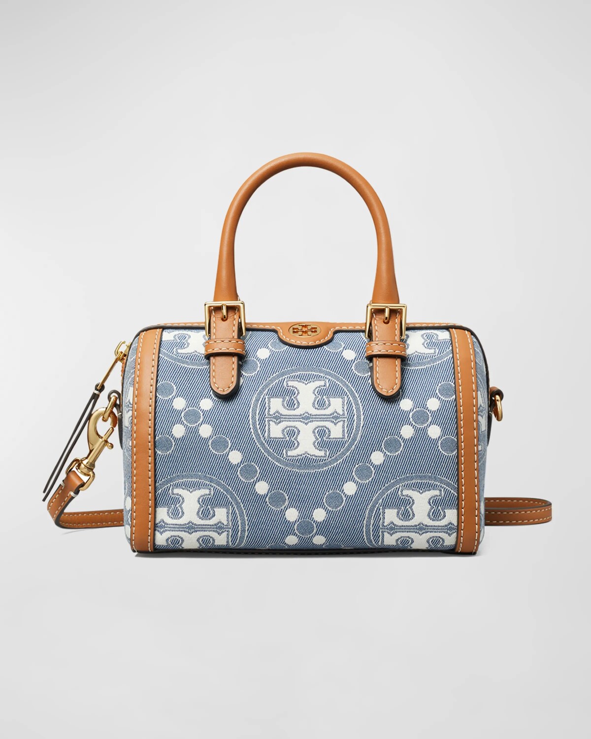 

Джинсовая сумка с ручкой сверху и монограммой T Monogram Petite Tory Burch, цвет Multi