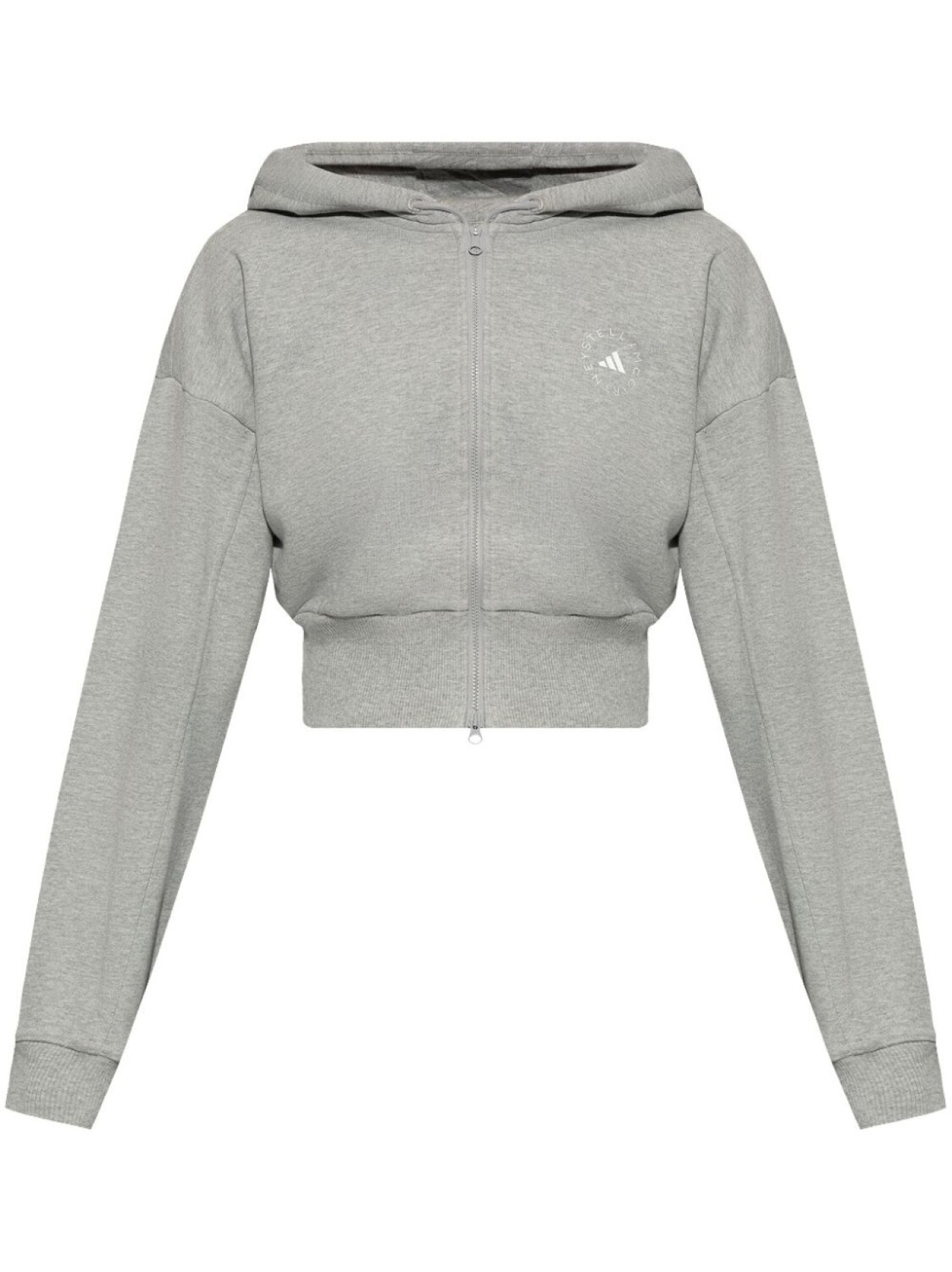 

Укороченная толстовка с капюшоном и логотипом adidas by Stella McCartney, серый