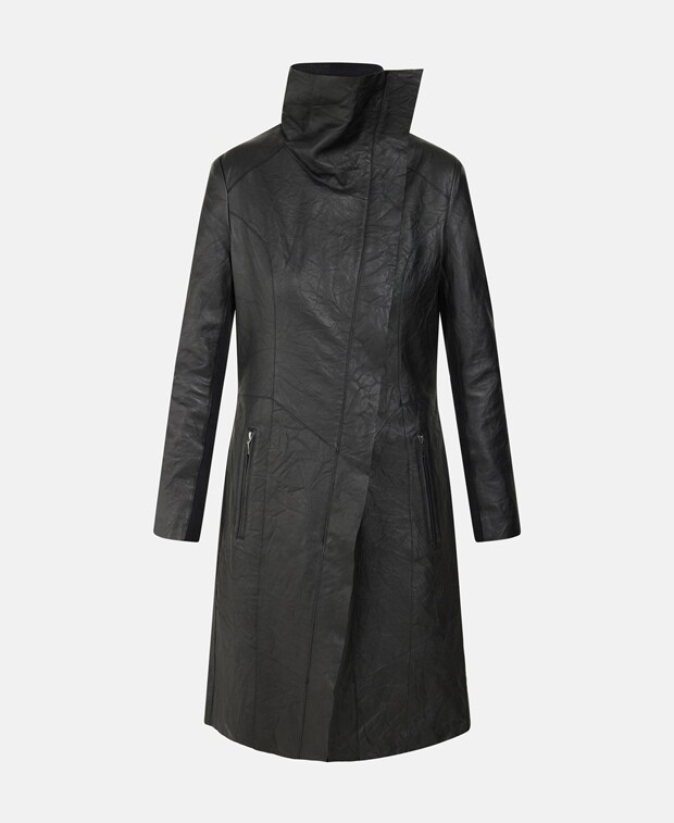 

Кожаное пальто Cigno Nero, черный