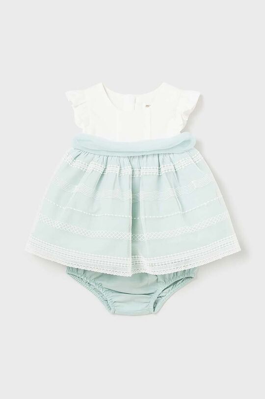 

Mayoral Newborn Детское платье из смесового льна, бирюзовый