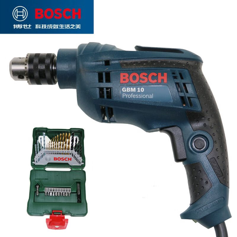 Дрель ручная Bosch GBM10 + набор сверл