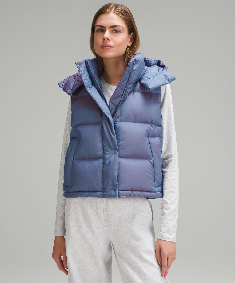 

Укороченный жилет Wunder Puff Lululemon, индиго, Серый