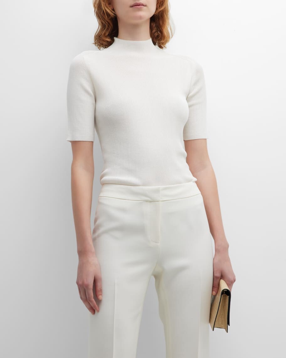 

Свитер в рубчик с воротником-стойкой Lafayette 148 New York
