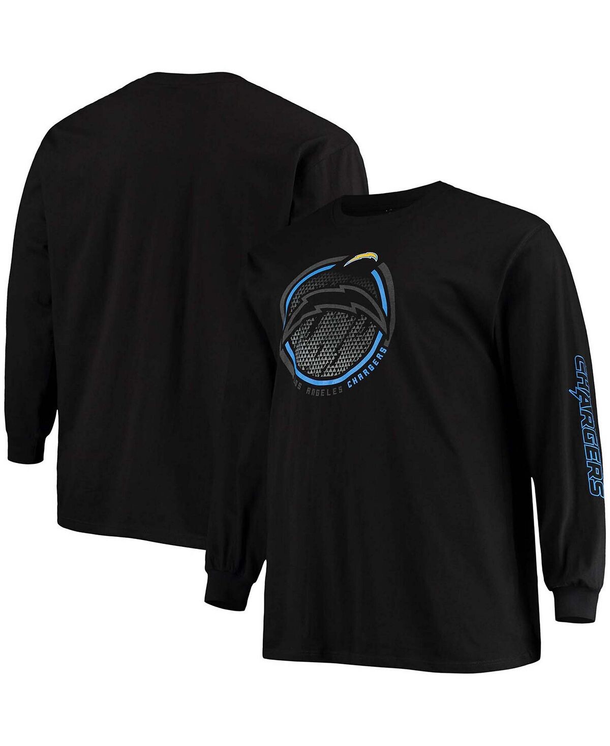 

Мужская черная футболка Los Angeles Chargers Color Pop с длинным рукавом Big and Tall Fanatics