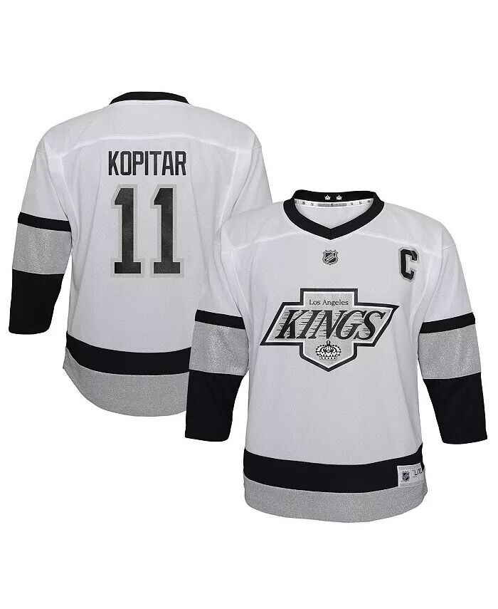 

Белая футболка Анзе Копитар для мальчиков и девочек Los Angeles Kings 2021/22, альтернативная реплика игрока Outerstuff, белый