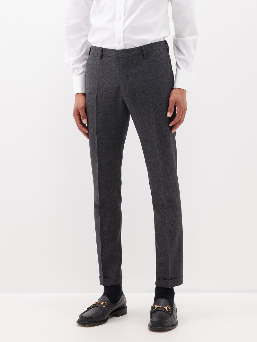 

Узкие костюмные брюки из шерсти Paul Smith, серый