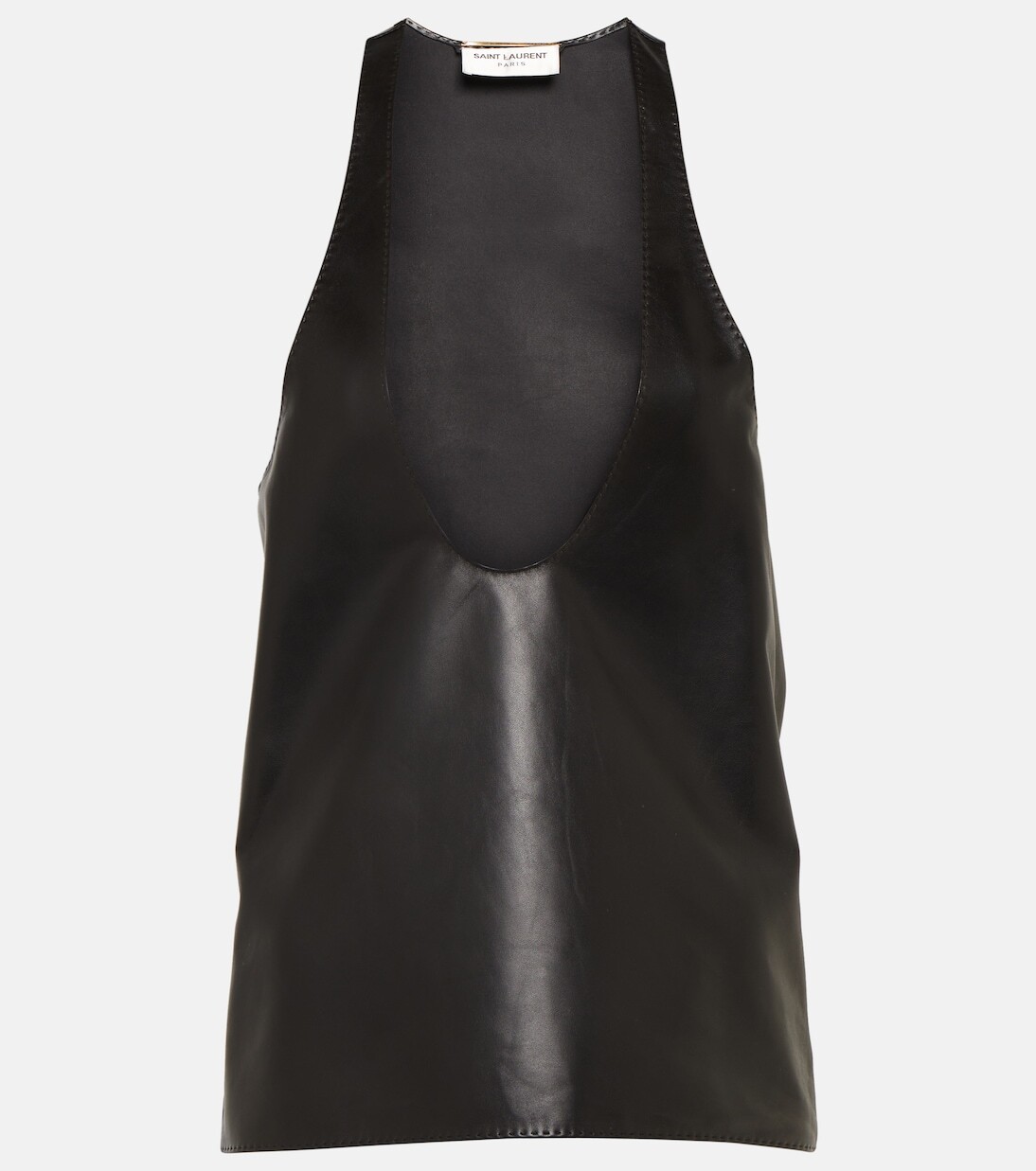 

Кожаная майка Saint Laurent, черный