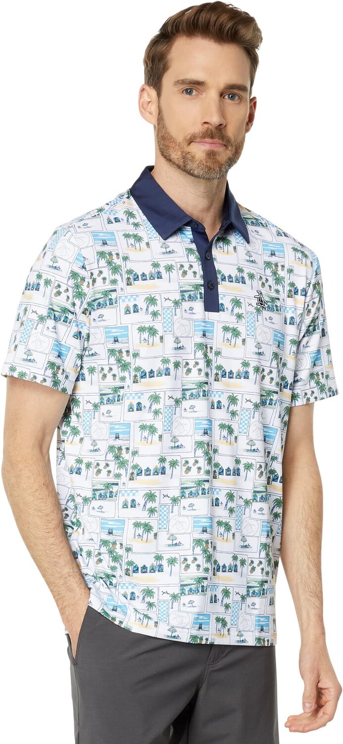 

Поло с принтом Heritage Beach Club Original Penguin Golf, ярко-белый
