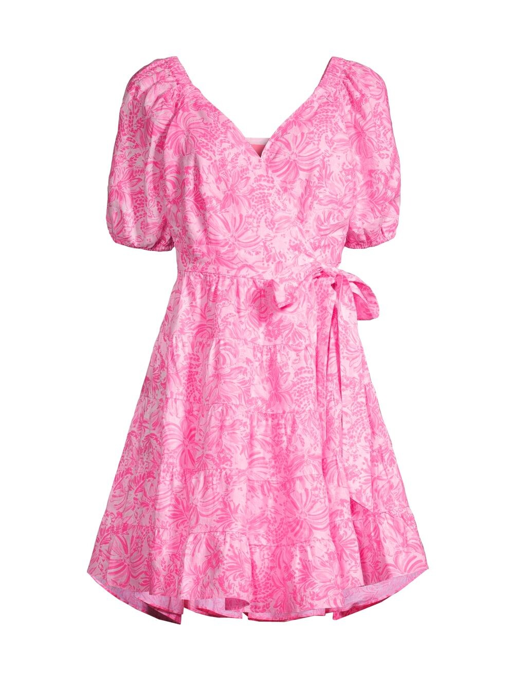

Льняное мини-платье с запахом и принтом Iralee Lilly Pulitzer, розовый
