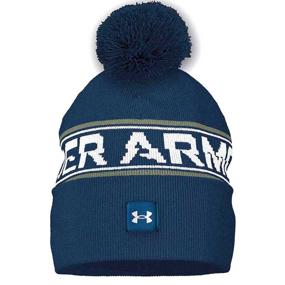 Шапка Under Armour Halftime Pom, синий шапка унисекс under armour ua driver pom размер 58 60 rus