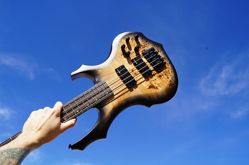Басс гитара ESP LTD F-4 Ebony Charcoal Burst Satin 4-String Electric Bass Guitar