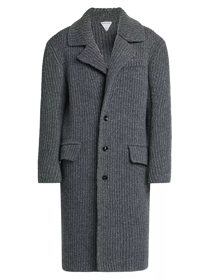 Шерстяное длинное пальто Bottega Veneta, серый 2023 зимнее длинное шерстяное пальто женское белое длинное шерстяное пальто