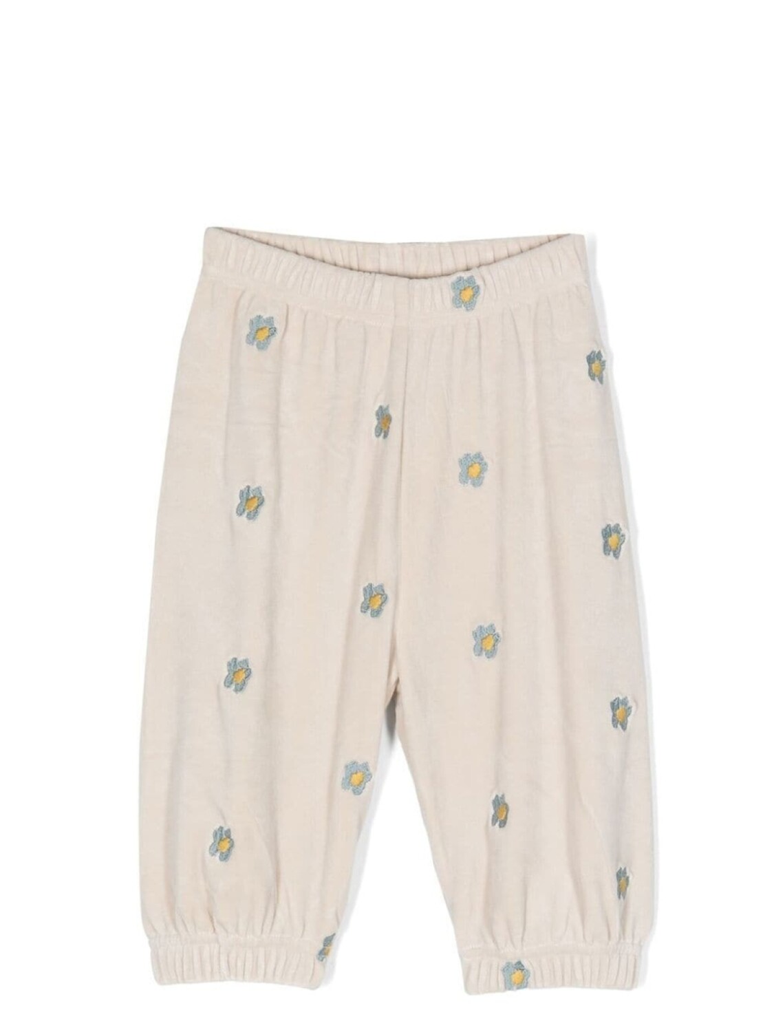 

Stella McCartney Kids спортивные брюки с цветочной вышивкой, серый