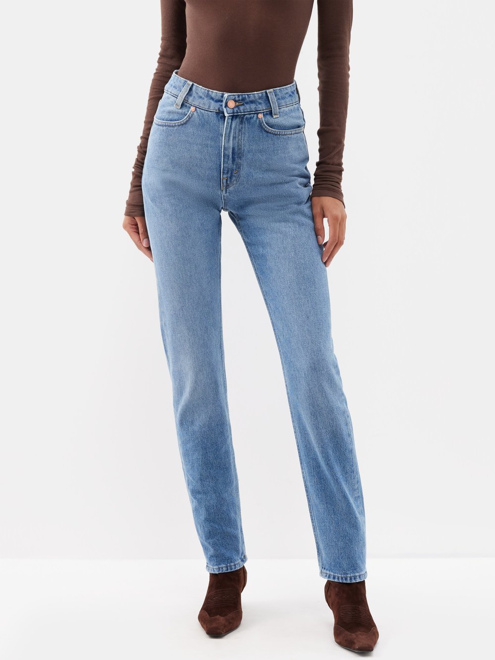 цена Фирменные джинсы прямого кроя из органического денима BITE Studios, синий