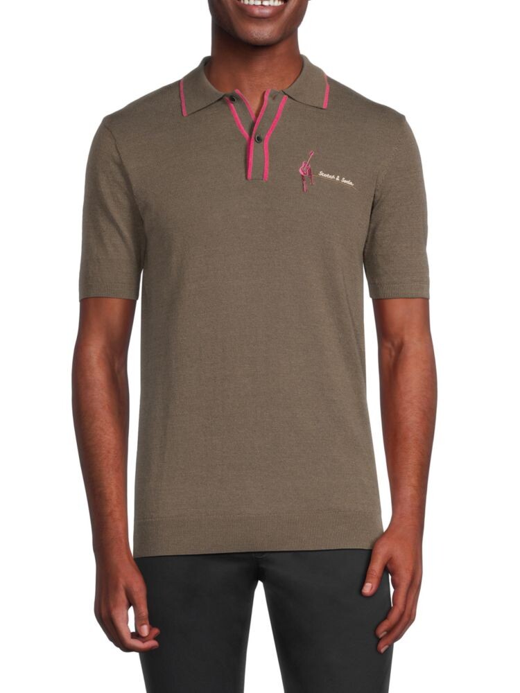 

Трикотажное поло из смесового льна Scotch & Soda, цвет Dark Taupe