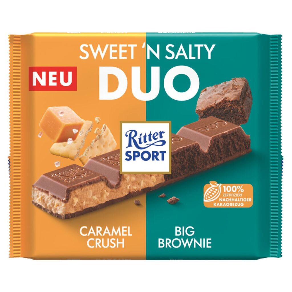 

Ritter Sport Sweetn Salty Duo с карамелью и песочным печеньем 218г