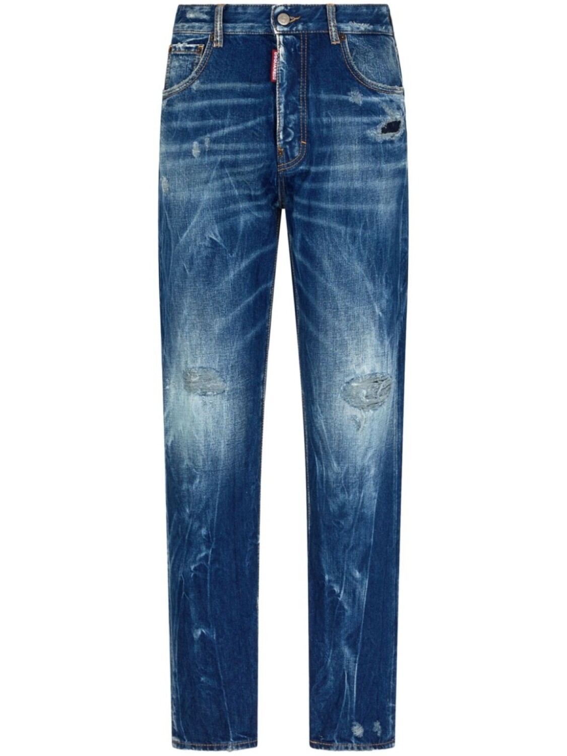 

Dsquared2 прямые джинсы с прорезями, синий