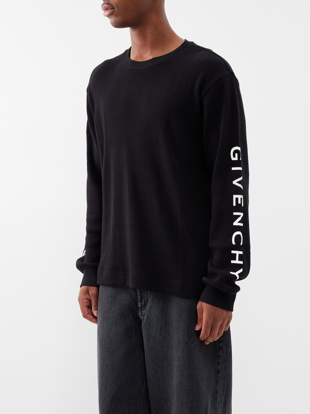 

Хлопковая футболка с длинными рукавами и логотипом Givenchy, черный