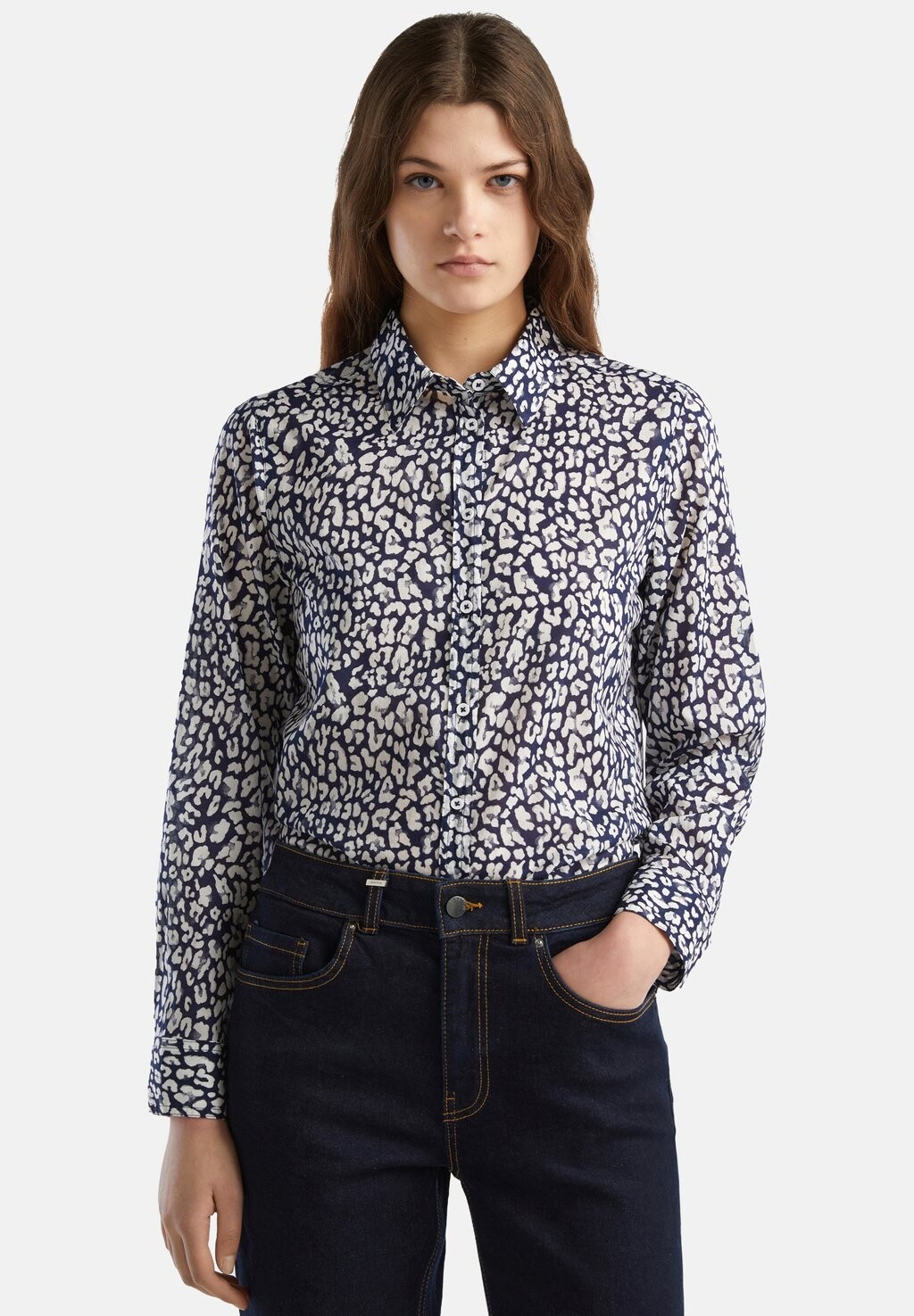 

Блузка-рубашка PATTERNED United Colors of Benetton, цвет blue