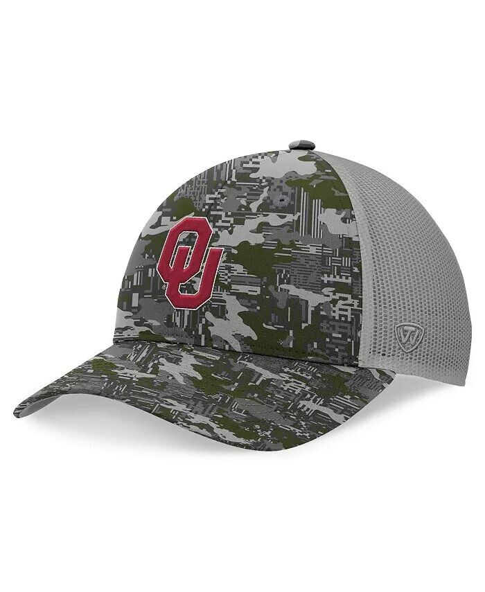 

Мужская серая регулируемая кепка с камуфляжным камуфляжем Oklahoma owners OHT Military Appreciation Pledge Trucker Top Of The World, серый