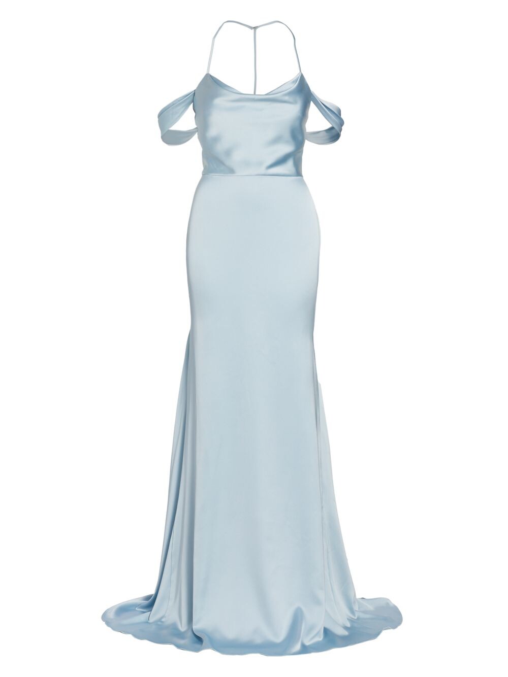 

Атласное платье с открытой спиной Muriel Vera Wang Bride, синий