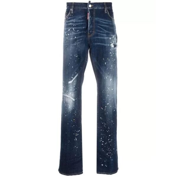

Джинсы twimphony paint-splatter straight-leg denim jeans Dsquared2, синий