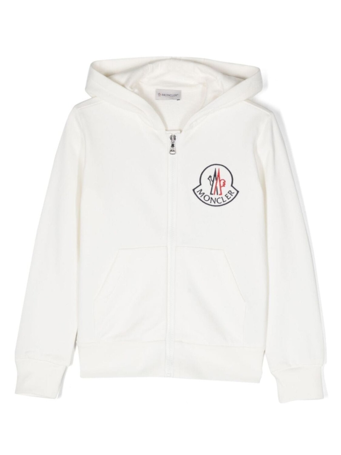 

Moncler Enfant худи на молнии с нашивкой-логотипом, белый