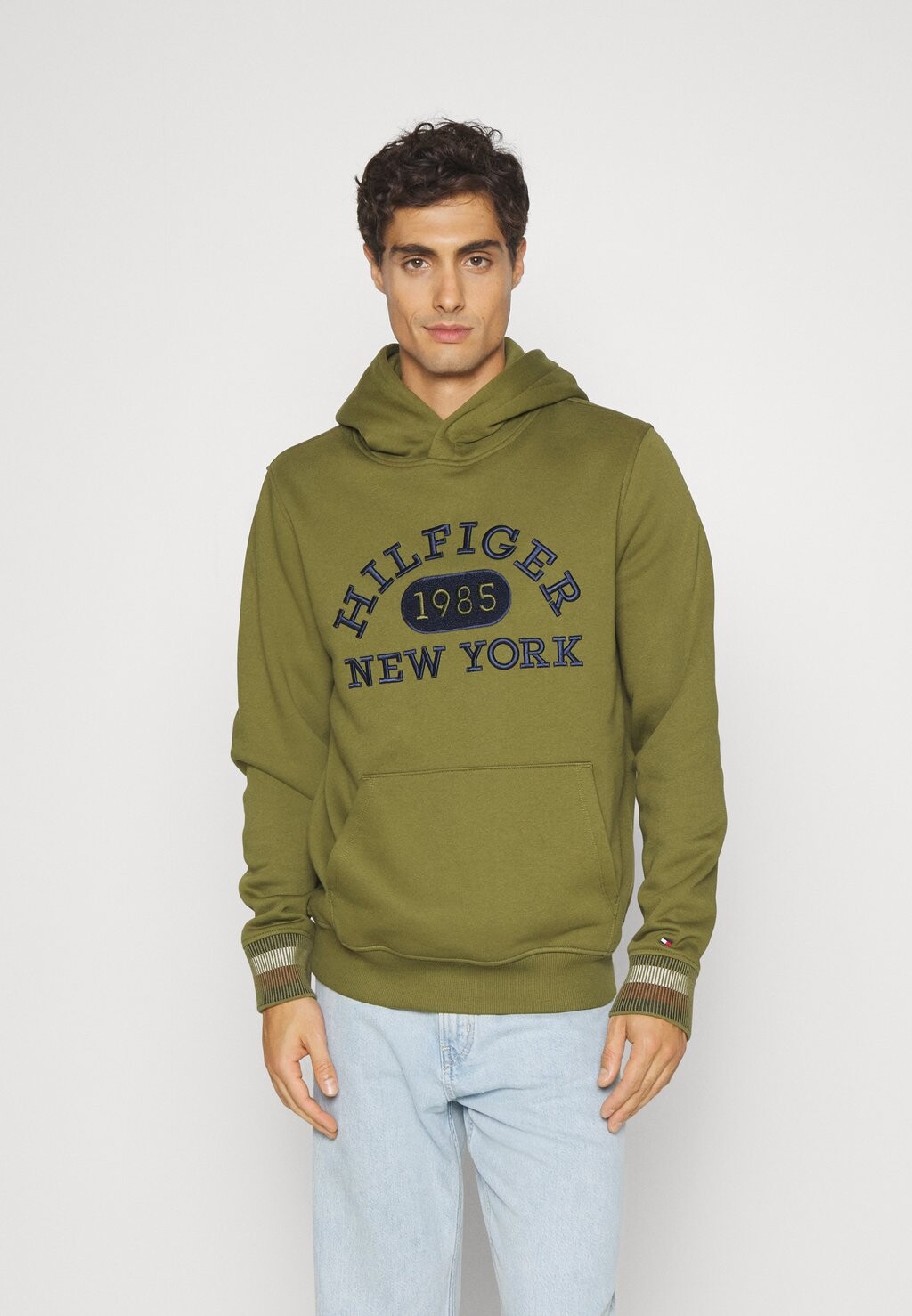 Толстовка Tommy Hilfiger MONOTYPE COLLEGIATE HOODIE, паттинг-зеленый indoor golf putting training mat washable anti slip green practice golf putting mat