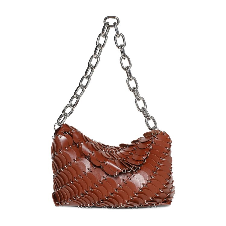 

Сумка через плечо Paco Rabanne Sparkle Sequin Chain Bag, цвет Cognac